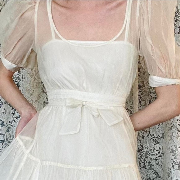 Danielle Bernstein tulle mini dress cream size small - Picture 2 of 8